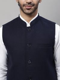 Thumbnail for Even Apparels Men's Blue Pure Wool Nehru Jacket - Distacart