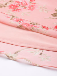 Thumbnail for Varanga Pink Anarkali Kurta Paired With Chiffon Dupatta - Distacart