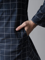 Thumbnail for Even Apparels Blue Solid Kurta With Band Collar - Distacart
