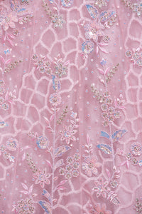 Thumbnail for House of Panchhi Pink Color Net Sequins Work Lehenga - Distacart