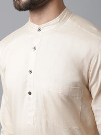 Thumbnail for Even Apparels Brown Pure Cotton Kurta With Band Collar - Distacart