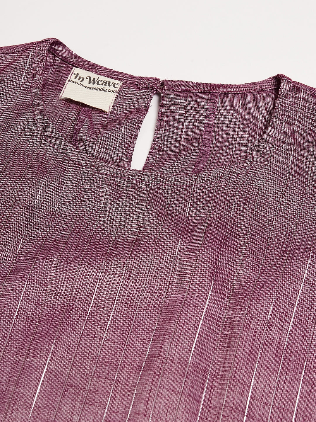 InWeave Women's Mauve Lurex Short Pallazo Kurta Set - Distacart