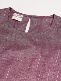 Thumbnail for InWeave Women's Mauve Lurex Short Pallazo Kurta Set - Distacart