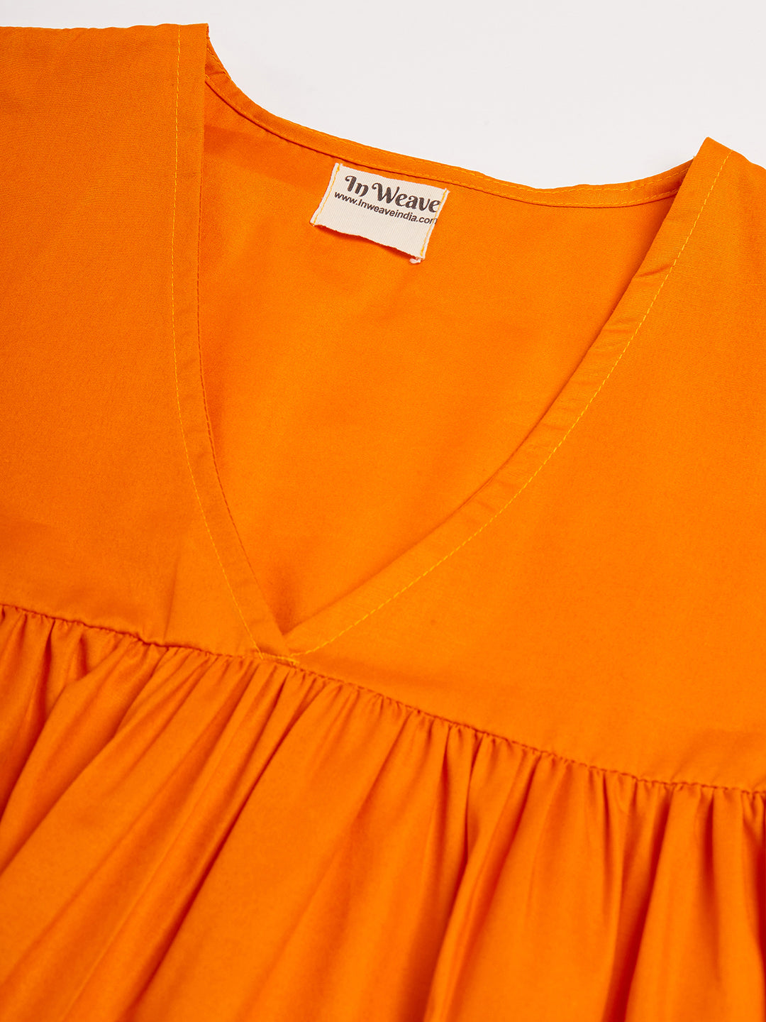 InWeave Women's Orange Flared Kurta Palazzo Set - Distacart