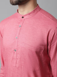 Thumbnail for Even Apparels Rust Pure Cotton Kurta With Band Collar - Distacart