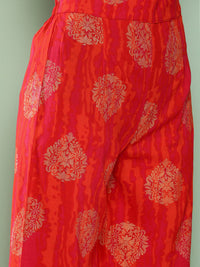 Thumbnail for InWeave Women's Rust Mughal Print Raisa Back Detial Long Coords Set - Distacart