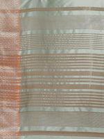 Thumbnail for Mitera Blue Floral Embroidered Chanderi Saree - Distacart