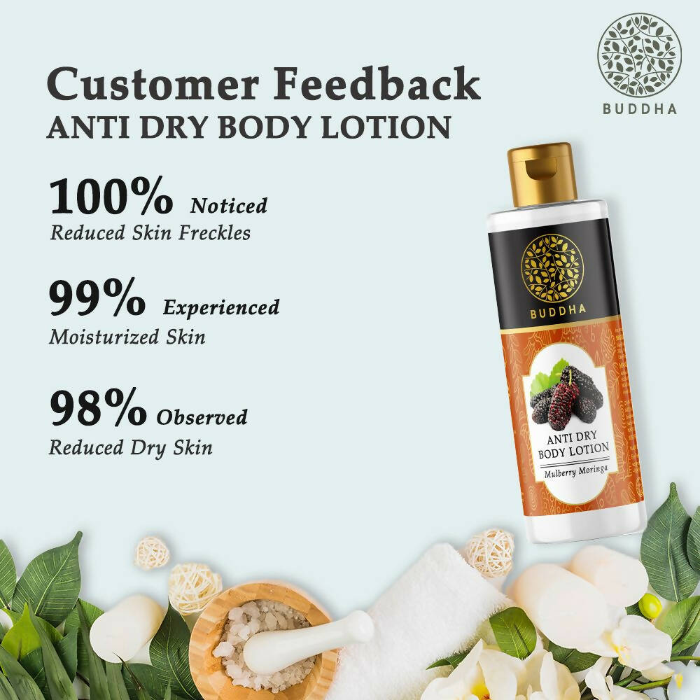 Buddha Natural Anti Dry Body Lotion - Helps Restore Moisture Nourishes & Hydrates Skin - Distacart