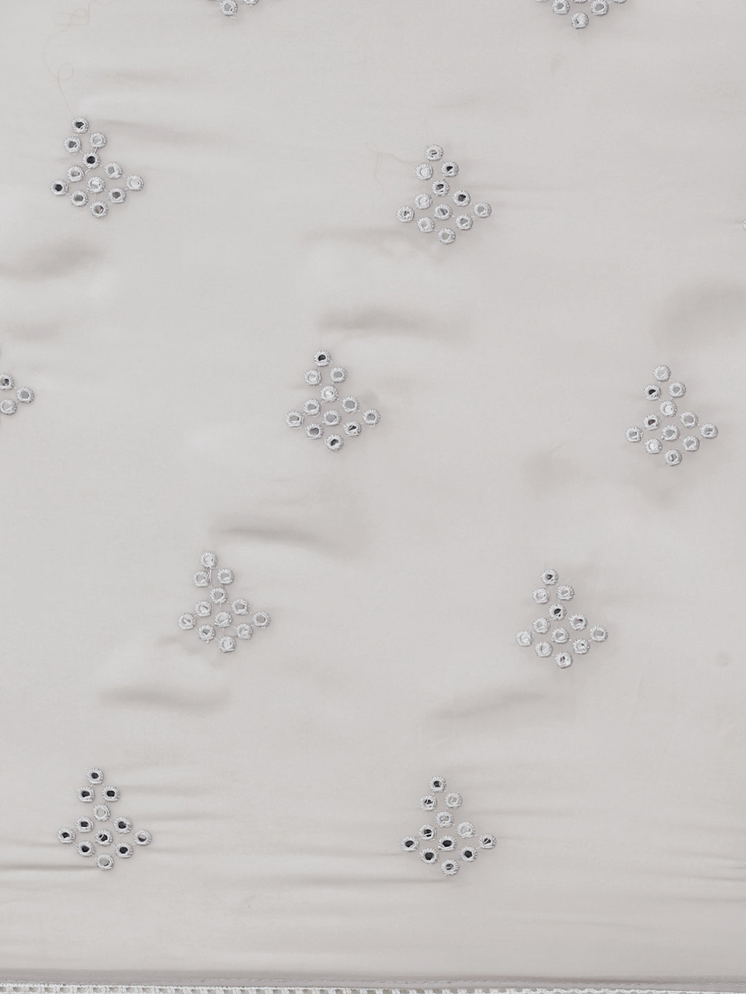 Tikhi Imli Grey Embroidered Mirror-Work Saree - Distacart