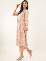 Thumbnail for Khushal K Floral Printed Thread Work Sequined Kurta with Palazzos & Dupatta - Distacart