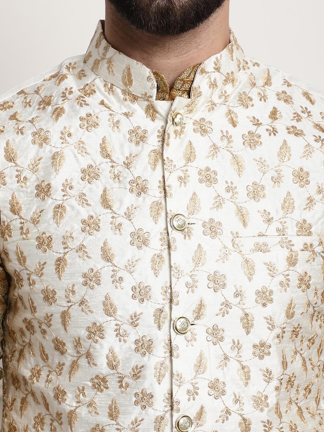 Sojanya Ethnic Motifs Regular Kurta With Churidar & With Nehru Jacket - Distacart