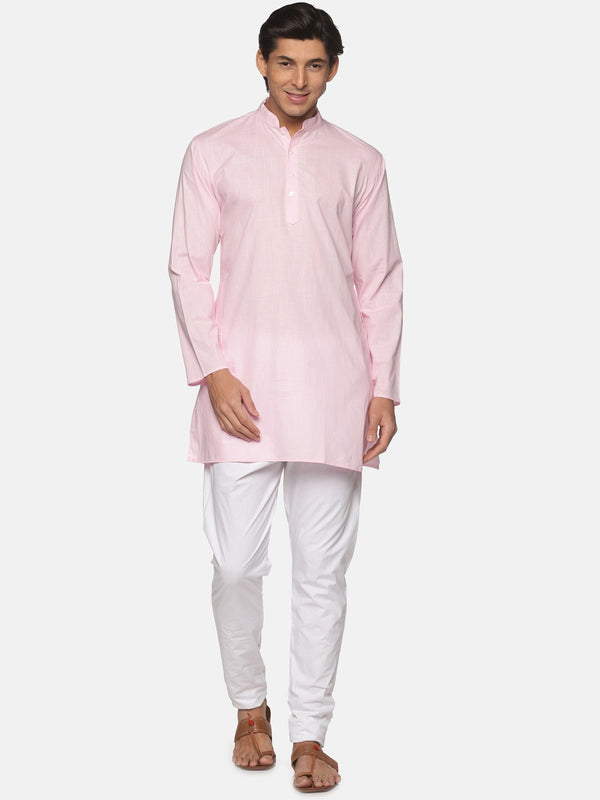 Sethukrishna Mens Pink Pure Cotton Kurta with Pyjamas - Distacart