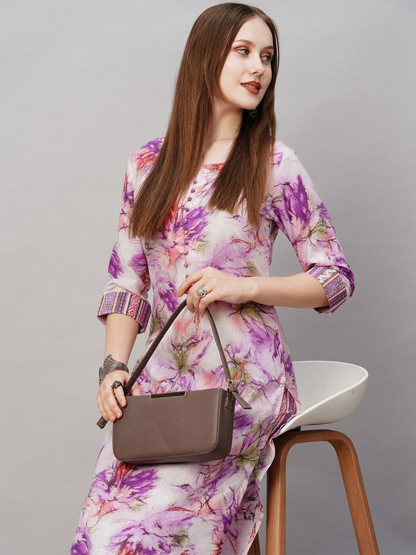 Kalini Floral Printed Regular Kurta With Trousers - Distacart