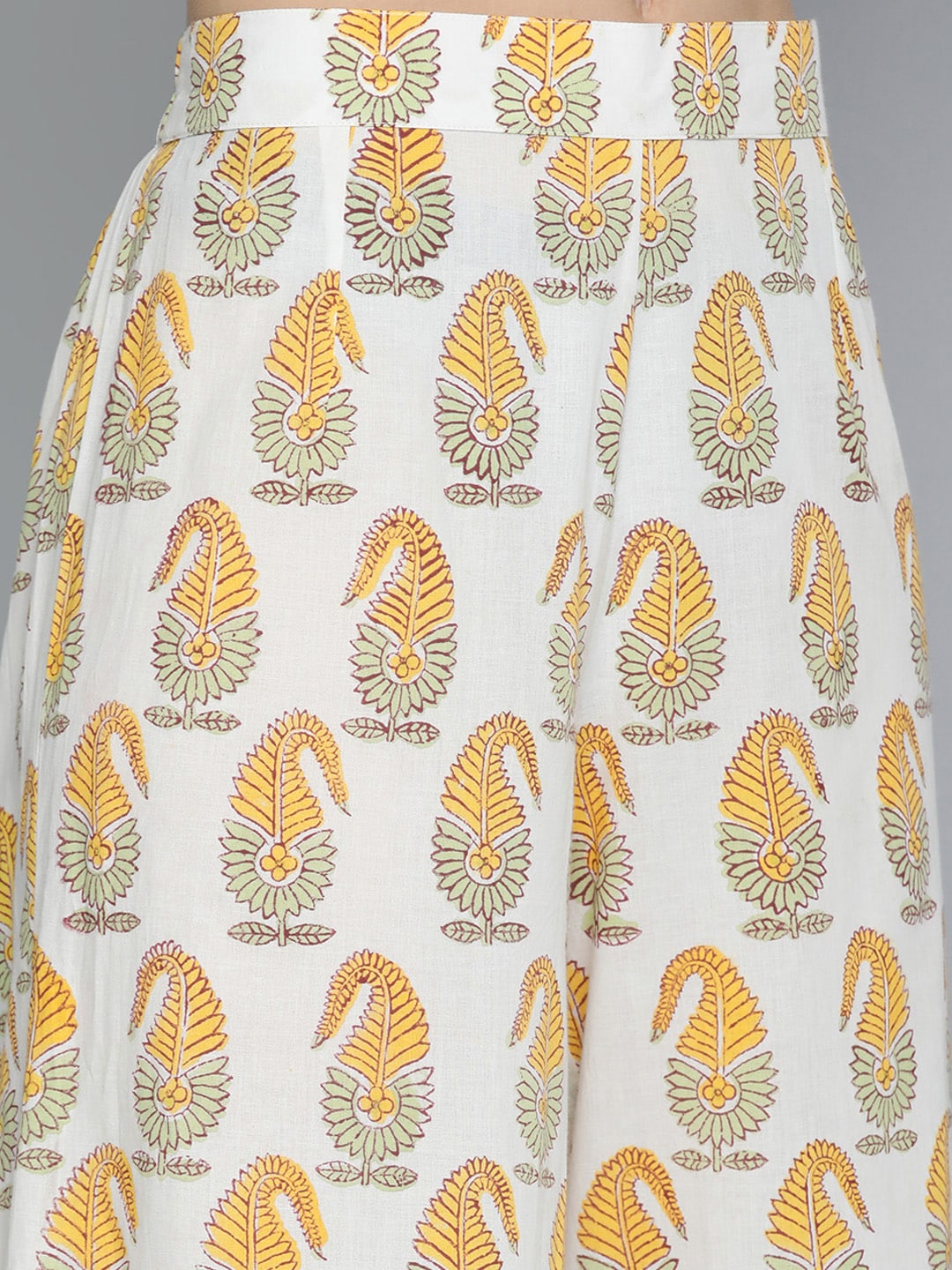 HERE&NOW Floral Printed Regular Pure Cotton Kurta with Palazzos & With Dupatta - Distacart