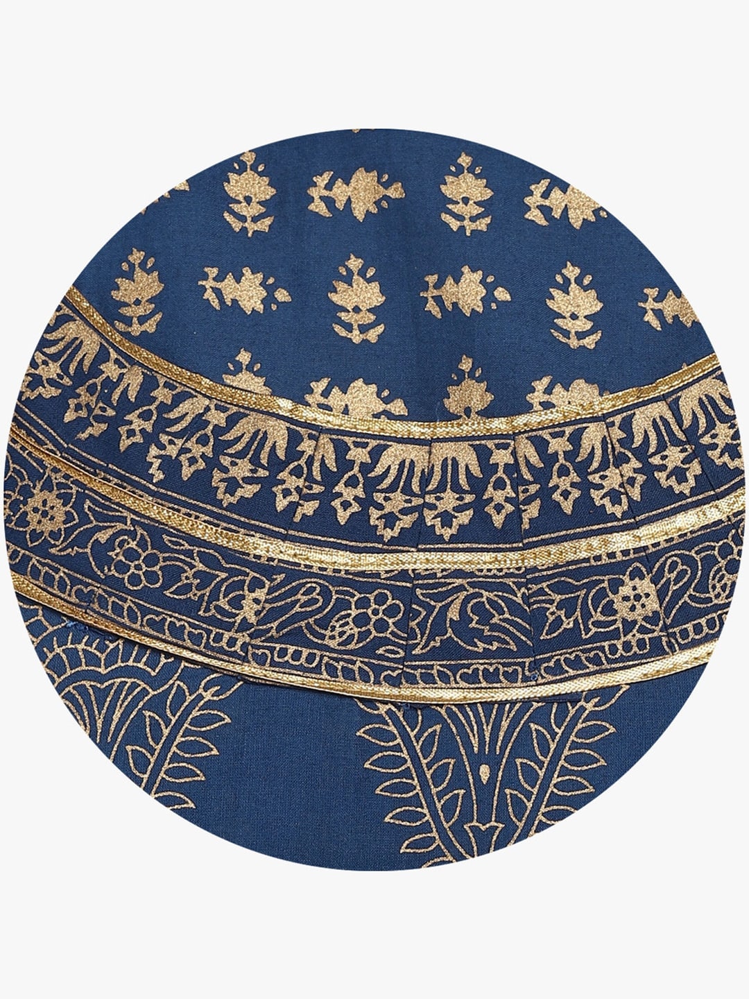 Sangria Women Navy Blue & Gold-Coloured Printed Anarkali Kurta - Distacart