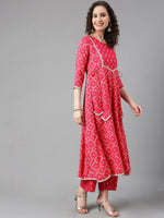 Thumbnail for Khushal K Bandhani Printed Gotta Patti Kurta with Palazzos & Dupatta - Distacart