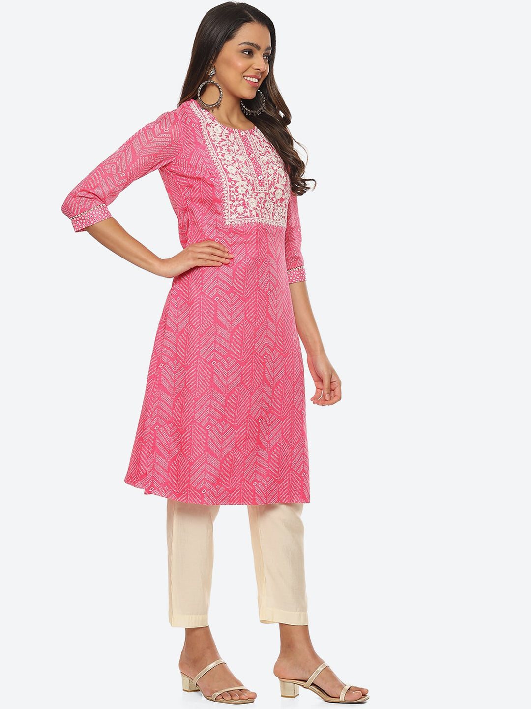 Biba Women Ethnic Motifs Printed Thread work Kurta - Distacart