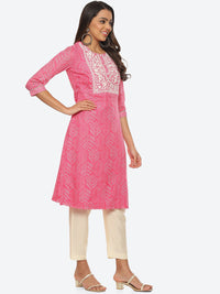 Thumbnail for Biba Women Ethnic Motifs Printed Thread work Kurta - Distacart