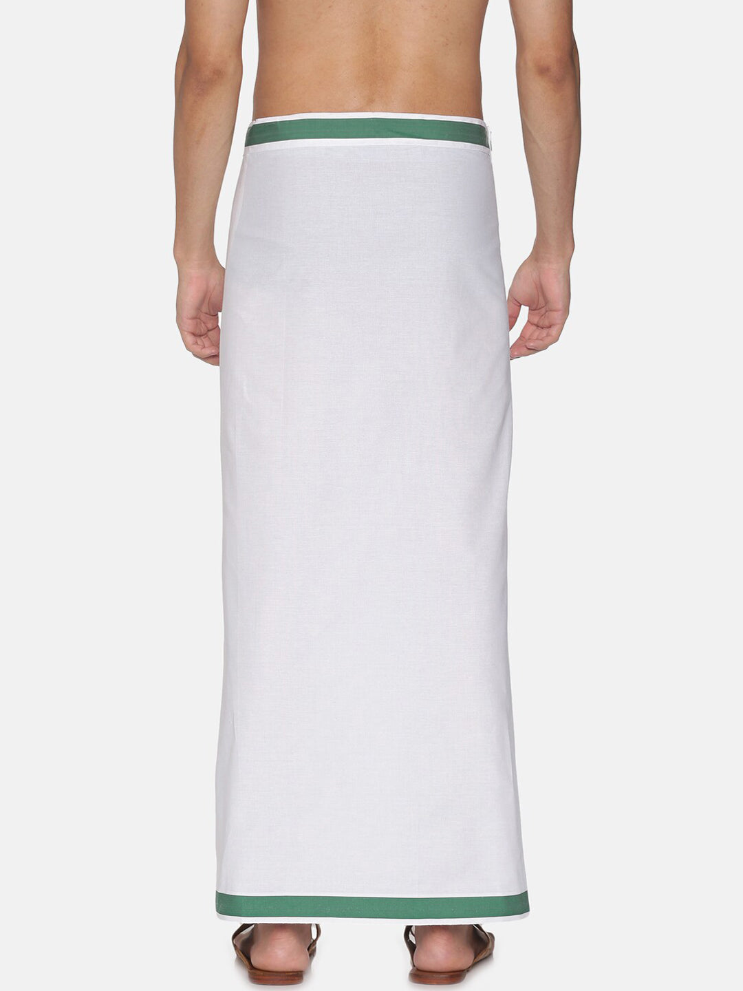 Sethukrishna White Solid Cotton Readymade Dhoti For Men - Distacart