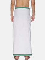 Thumbnail for Sethukrishna White Solid Cotton Readymade Dhoti For Men - Distacart