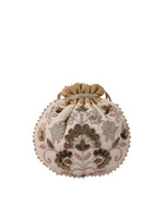 Thumbnail for Masq Beige & Brown Embellished Embroidered Potli Clutch - Distacart