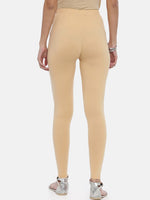 Thumbnail for Souchii Beige Solid Slim-Fit Ankle-Length Leggings For Women - Distacart