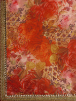 Thumbnail for Tikhi Imli Red Floral Organza Saree - Distacart