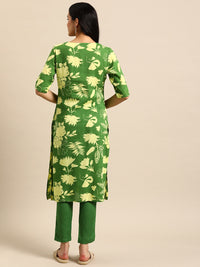 Thumbnail for Sangria Floral Printed Regular Kurta with Trousers - Distacart