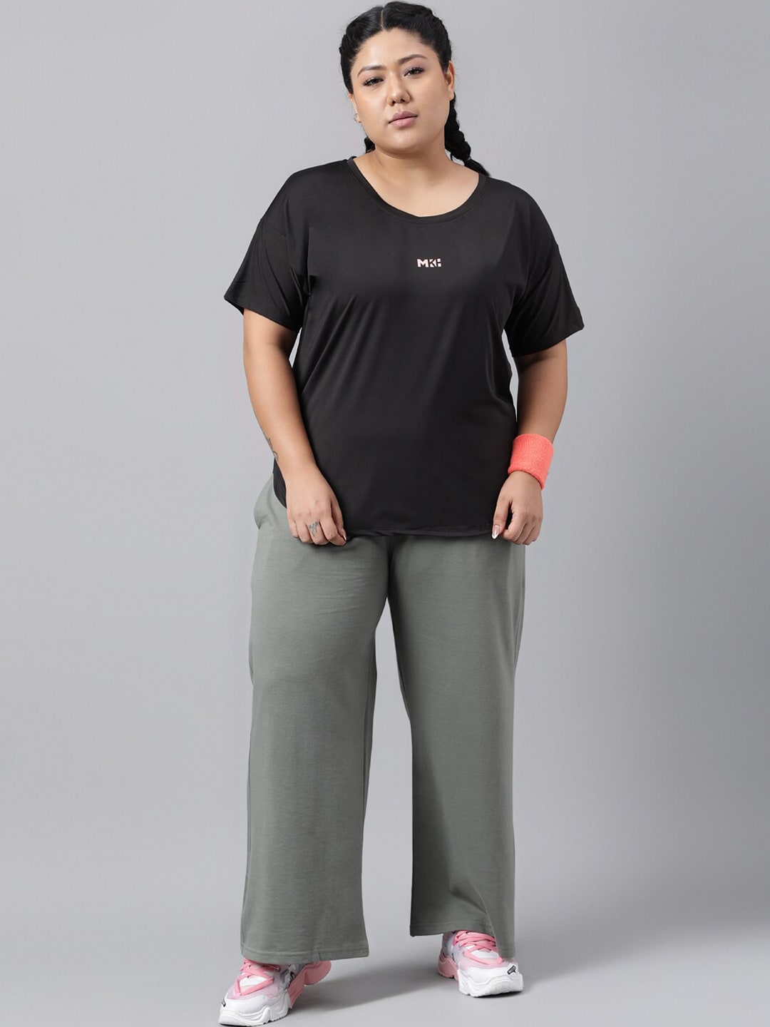 MKH Plus Size Drop Shoulder Sleeves Dri FIT Relaxed Fit Sports T-shirt - Distacart