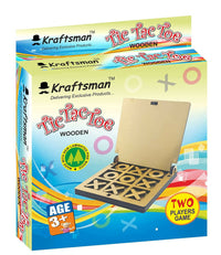Thumbnail for Kraftsman Wooden Tic Tac Toe Portable Game for Kids, Teens and Adults with Golden Mirror Shade Strategy & War Games Board Game - Distacart
