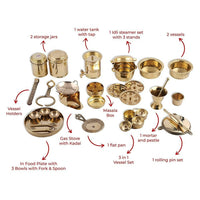 Thumbnail for Desi Toys Premium Brass Pretend Play Kitchen Set - Distacart