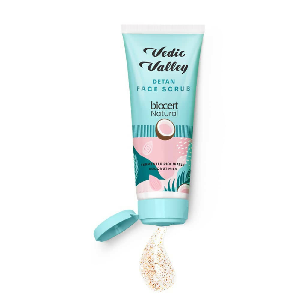 Vedic Valley Detan Face Scrub With Rice Water & Coconut Milk - Distacart