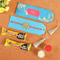 Thumbnail for Ethnic Om Metal Rakhi & Cadbury 5 Star Chocolates - Distacart