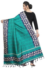 Thumbnail for Vamika Rama Green Printed Khadi Bhagalpuri Traditional Dupatta