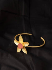 Thumbnail for Mominos Fashion Johar Kamal Matt Golden Flower Bracelet