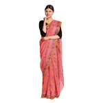 Thumbnail for Exclusive Collection 100% Pure Cotton Peach Tant Saree With Hand Weaving Work - Distacart