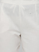Thumbnail for Juniper Women Offwhite Cotton Flex Solid Slim Fit Pant/Slim Pant - Distacart