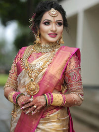 Thumbnail for Kalini Ethnic Motifs Woven Design Zari Banarasi Saree - Distacart