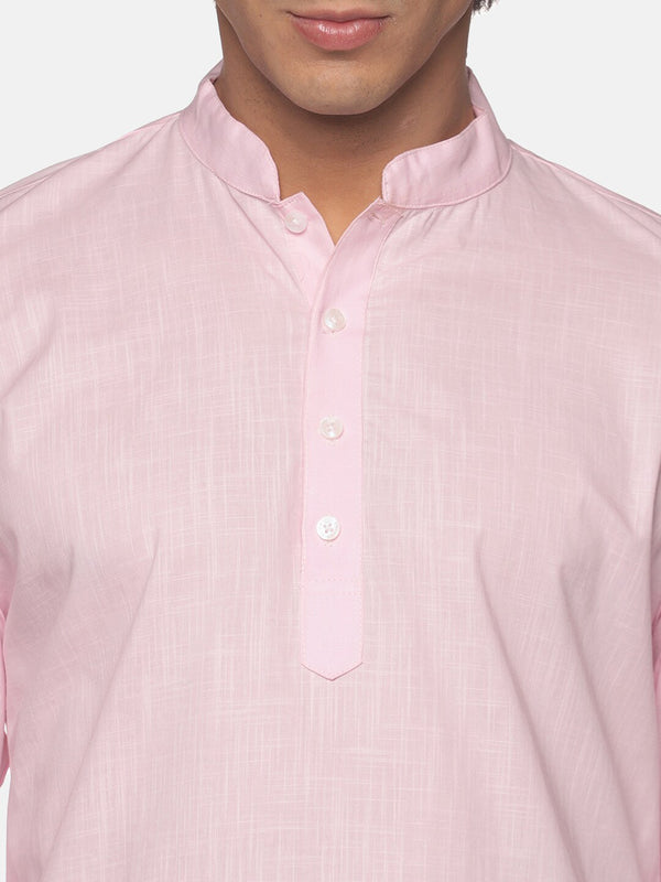 Sethukrishna Mens Pink Pure Cotton Kurta with Pyjamas - Distacart