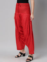 Thumbnail for Souchii Red & Gold-Coloured Woven Design Pure Cotton Patiala - Distacart