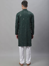 Thumbnail for Sojanya Geometric Embroidered Pure Cotton Kurta With Churidar - Distacart