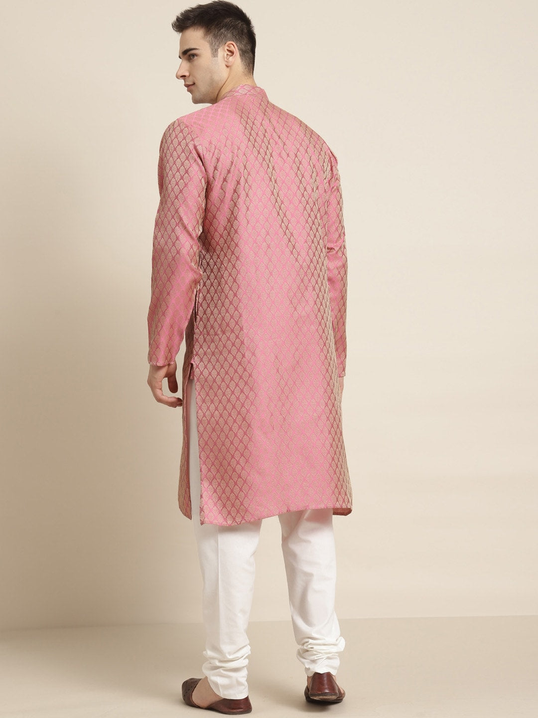 Sojanya Ethnic Motif Woven Design Mandarin Collar Straight Kurta With Churidar - Distacart