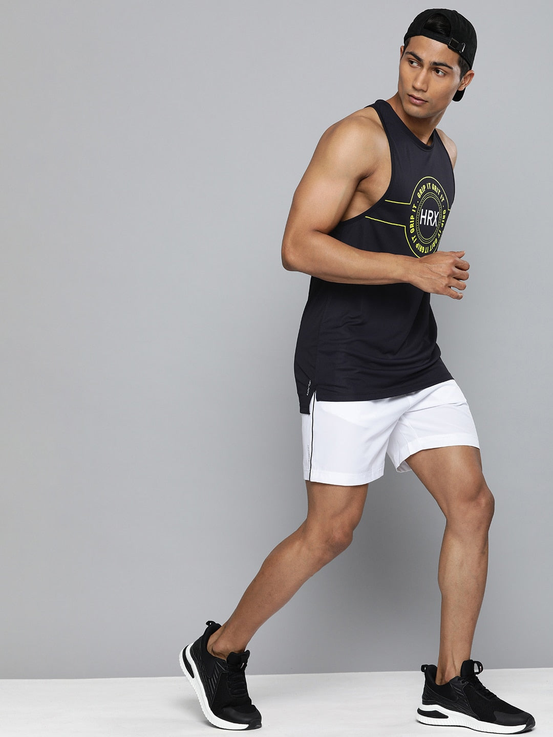 HRX by Hrithik Roshan Training Men Black Rapid-Dry Typography Printed T-shirt - Distacart