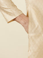 Thumbnail for Manyavar Men Beige Regular Kurta with Pyjamas - Distacart