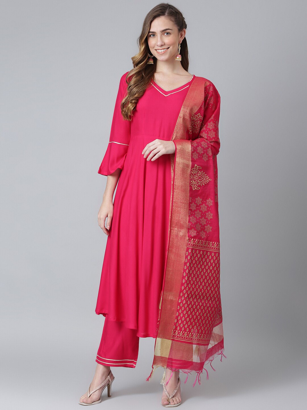 Khushal K Gotta Patti Kurta with Palazzos & With Dupatta - Distacart