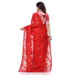 Thumbnail for Desh Bidesh Women's Tant Handloom Soft Dhakai Jamdani Cotton Saree Whole Body Design - Distacart