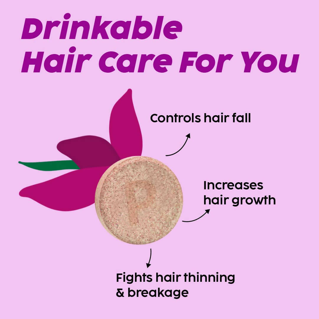 PLIX The Plant Fix Flaunt Your Hair Natural Biotin Effervescent Tablets - Orange Burst - Distacart