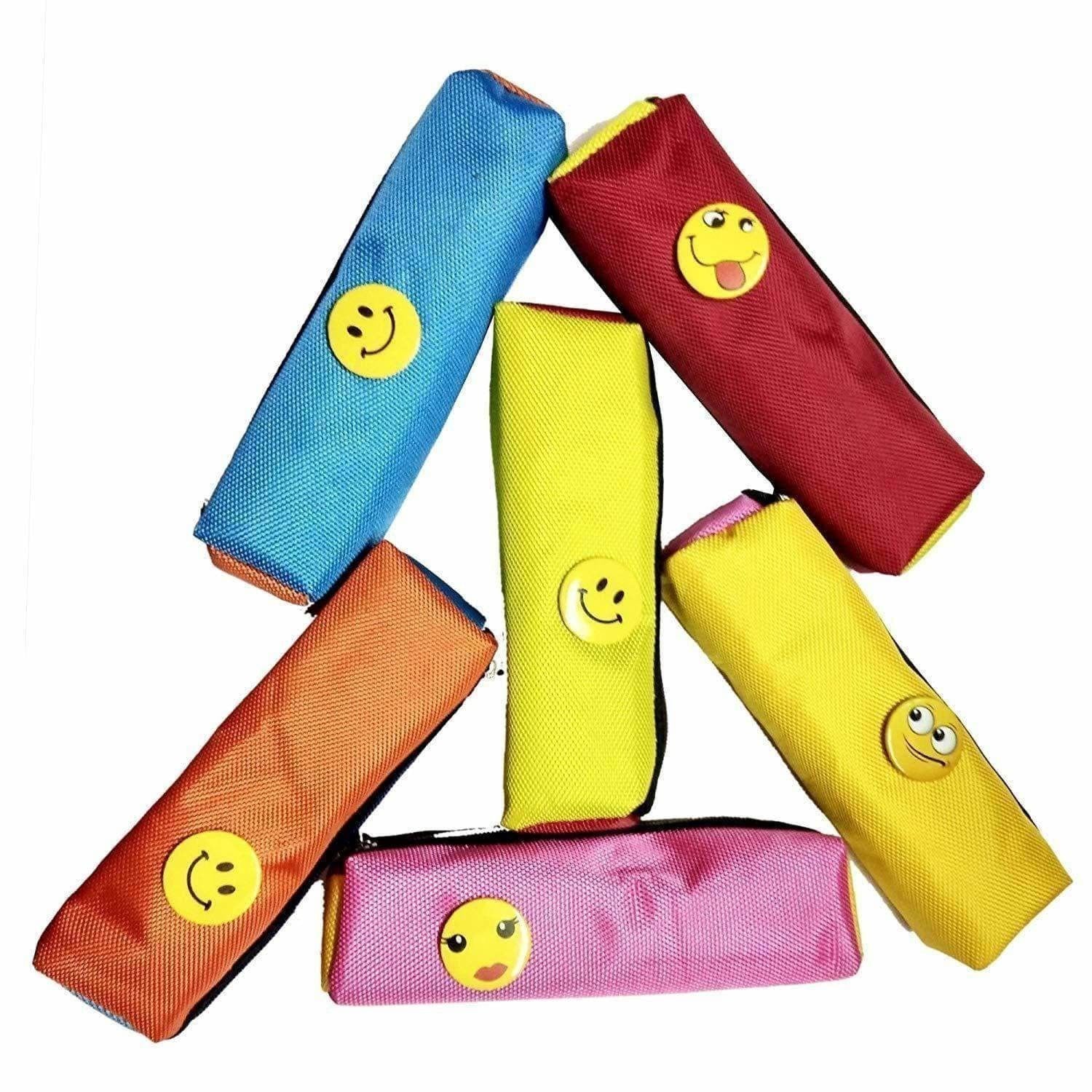 Bright Colour Multipurpose Smiley Pen Pencil Pouch Case - Distacart