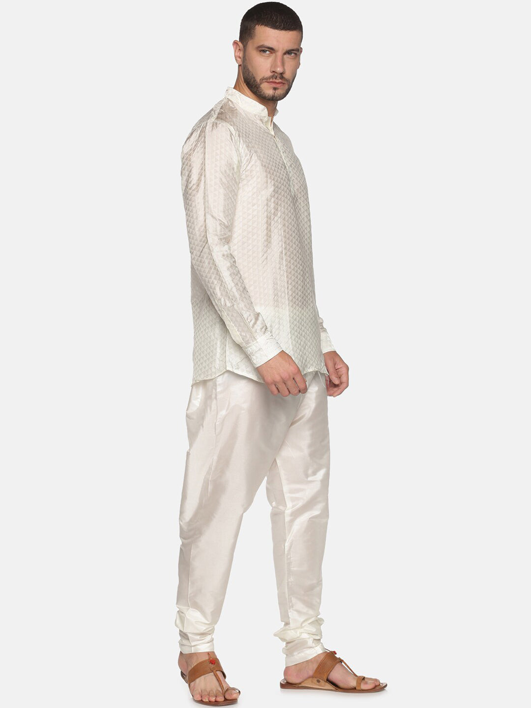 Sethukrishna Cream-Coloured Kurta with Pyjamas For Men - Distacart