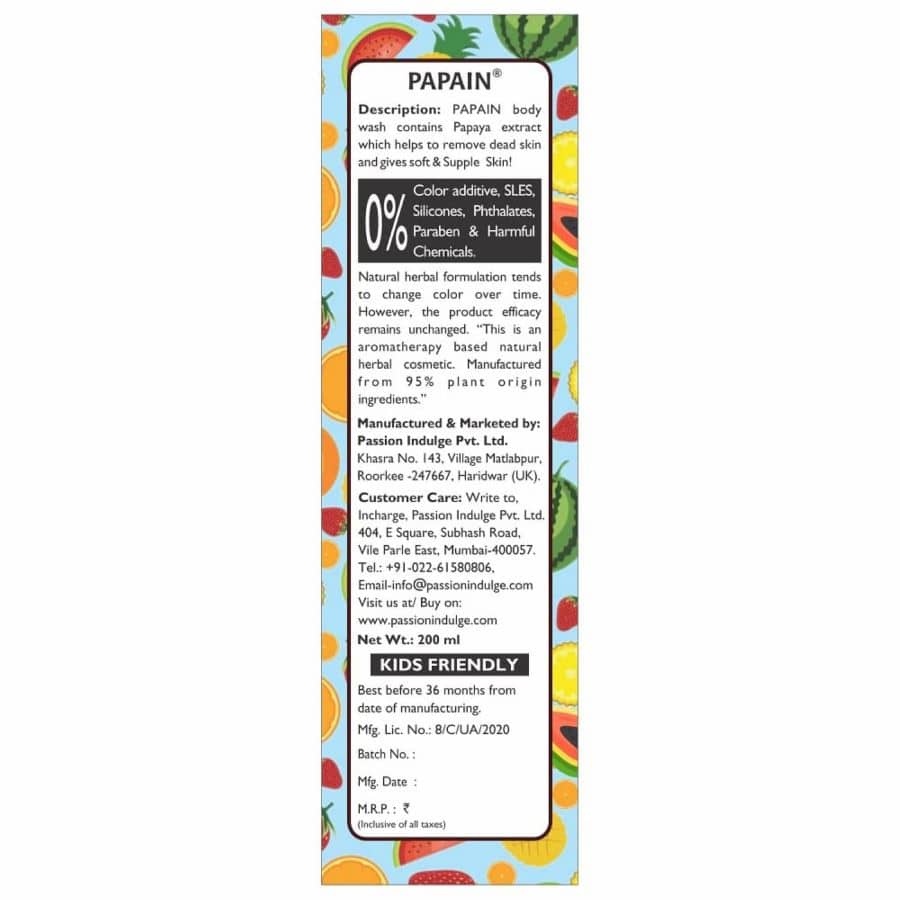 Passion Indulge Papain Body Wash - Distacart